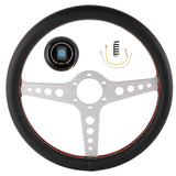 Silver Lightweight ND 14inch Real Leather Steering Wheel