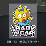 Cartoon Baby in Car Sticker Decal