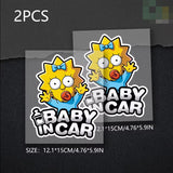 Cartoon Baby in Car Sticker Decal