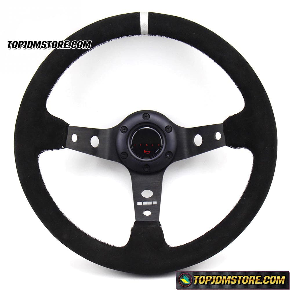 Universal Black Suede Wheel | 350mm Deep Dish JDM Racing – Top JDM
