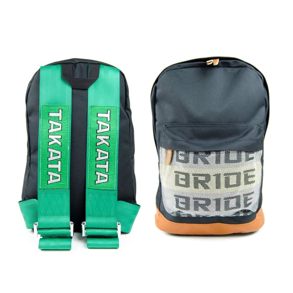 Bride Backpack | Green Takata Strap Leather Bottom - Top JDM Store