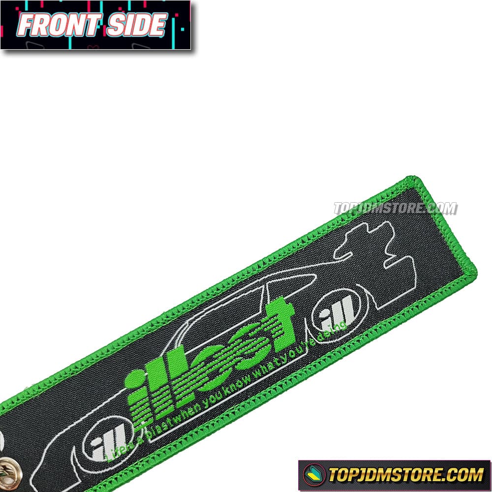 JDM Bride illest Racing Key Ring Embroidery Keychain Green