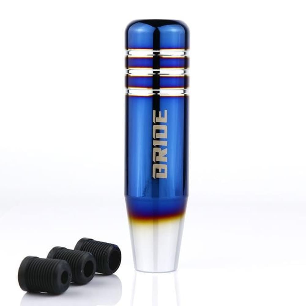 Universal Burnt Blue Aluminum Handbrake Sleeve Cover - Fits Most Cars, Includes Shift Knob