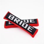 BRIDE Racing JDM Seat Belt Shoulder Pads Black/Red - Top JDM Store