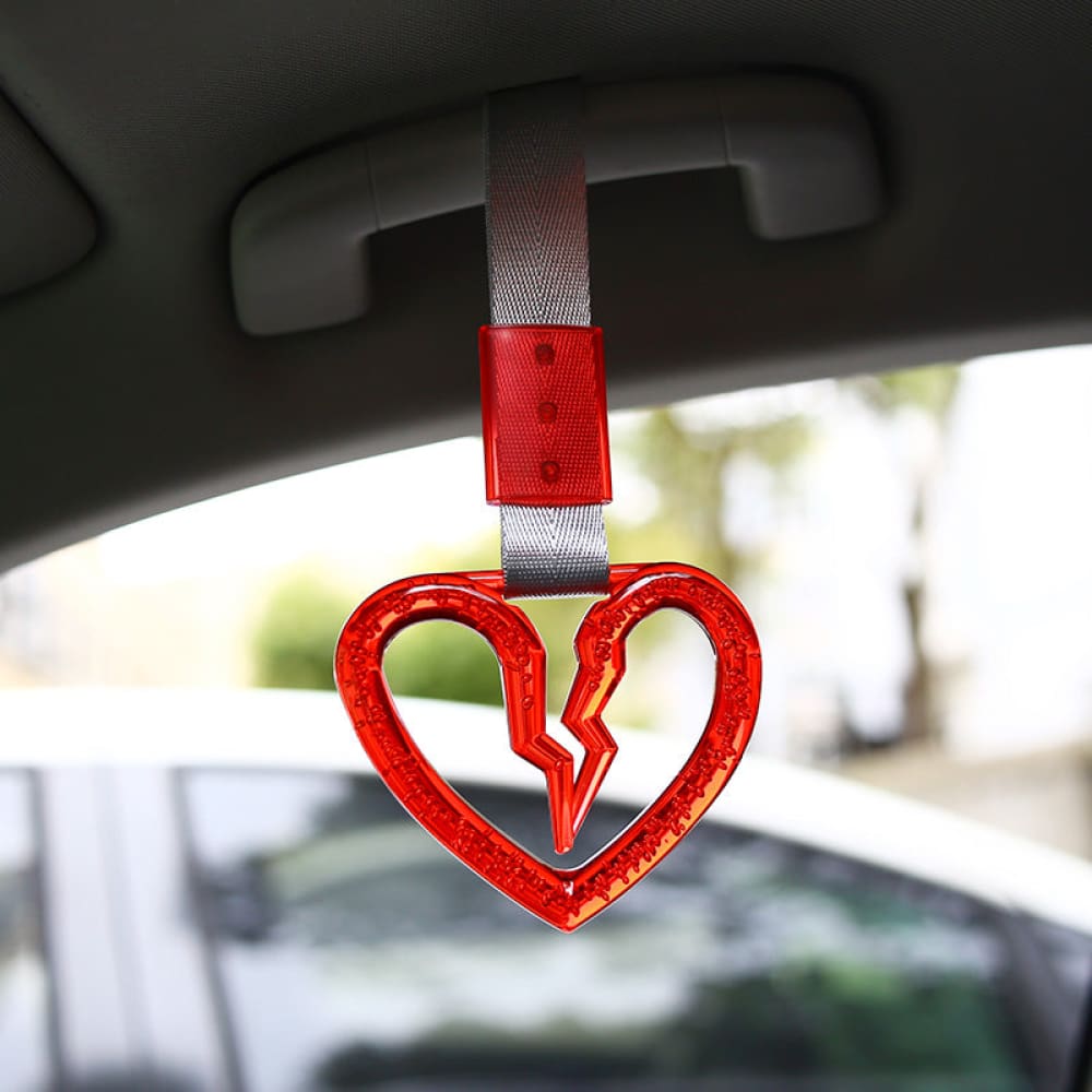 DEARBORN Jdm Tsurikawa Anello A Cuore Per Auto, Metrò E Autobus - Rosso E Nero - 4
