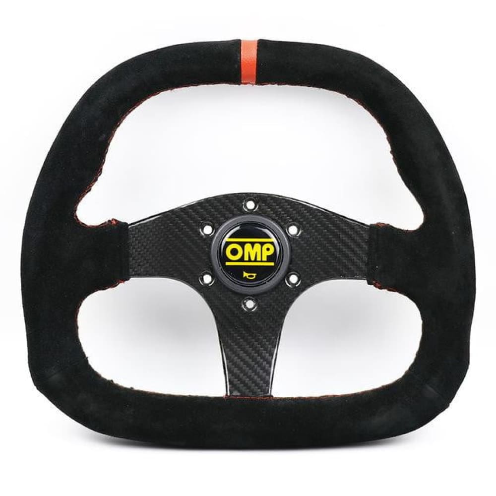 パーツ OMP SUPERQUADRO (SUEDE) OMP Flat Suede Carbon Fiber Superquadro Steering Wheel – Top