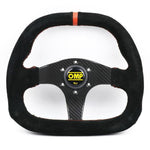 OMP Flat Suede Carbon Fiber Superquadro Steering Wheel - Top JDM Store
