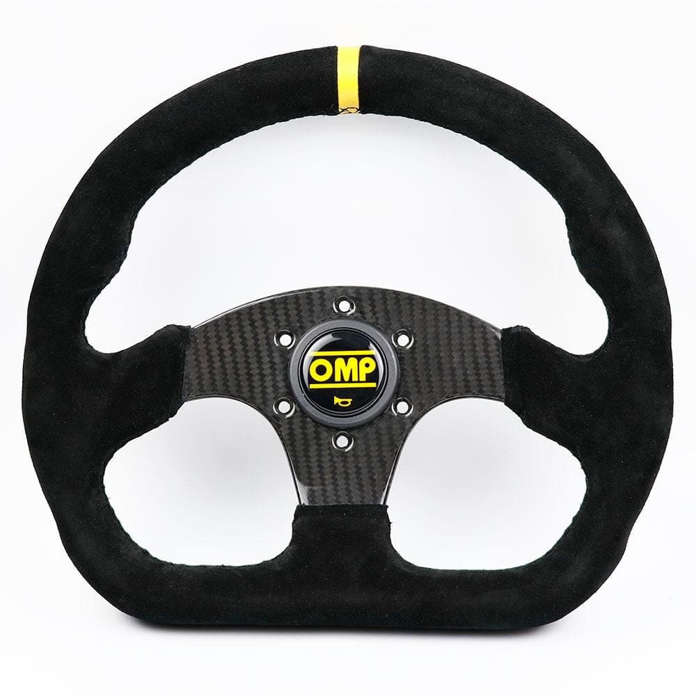パーツ OMP SUPERQUADRO (SUEDE) OMP Flat Suede Carbon Fiber Superquadro Steering Wheel – Top