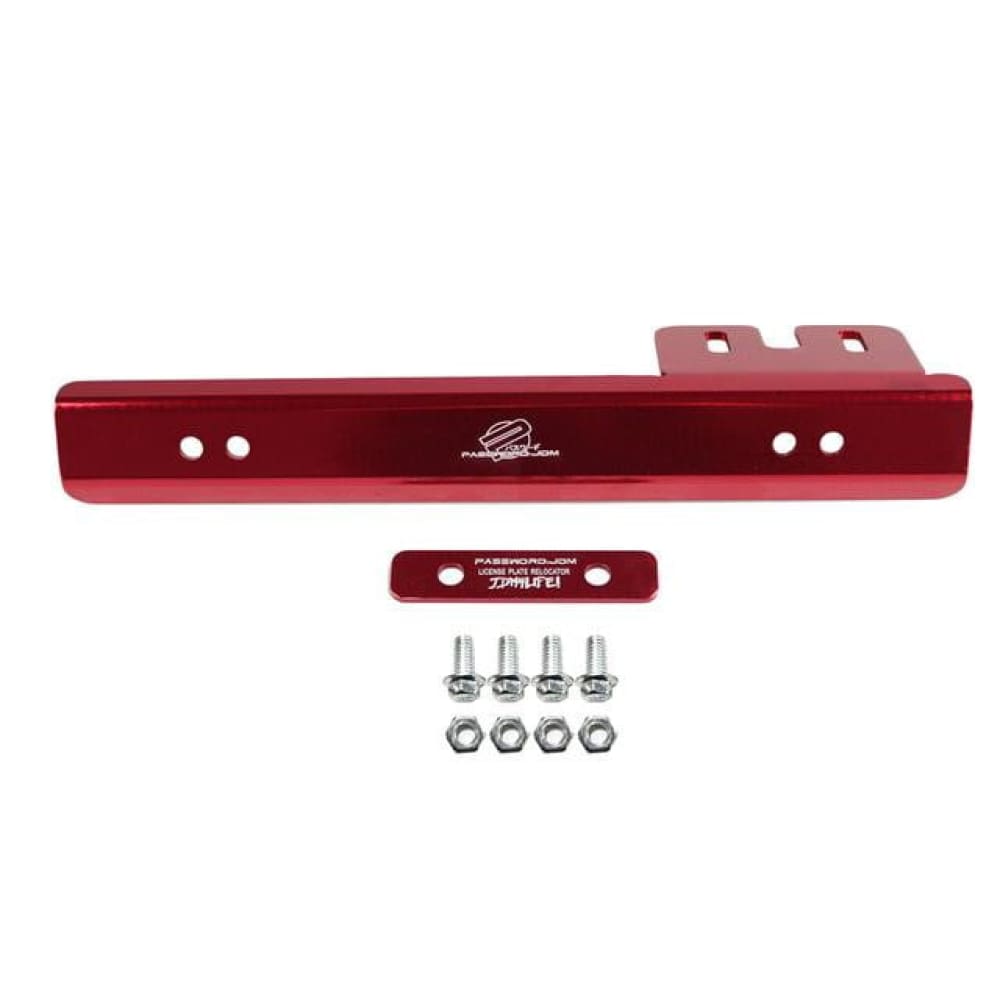 JDM Style Universal Front License Plate Mount – Brush Silver Aluminum Relocation Bracket