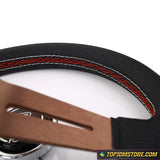 Italy ND Aluminum Genuine Leather Sport Steering Wheel 14inch - Steering Wheels 3