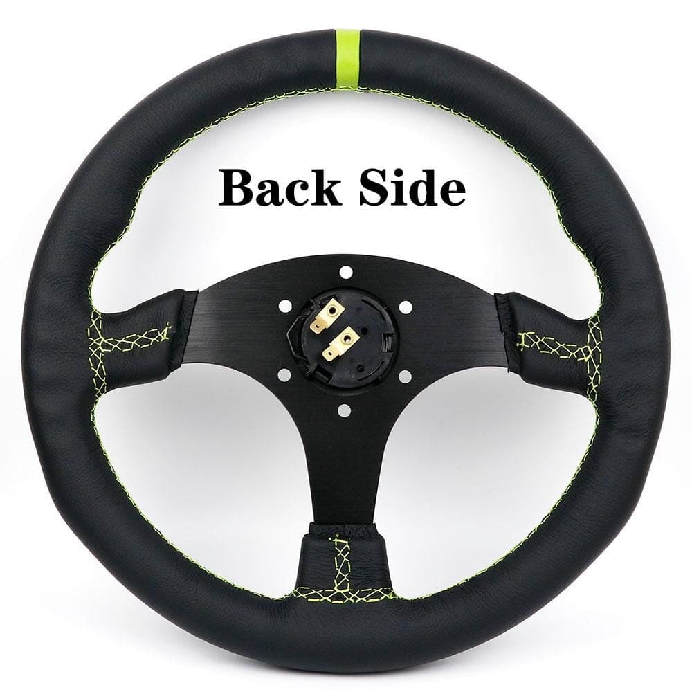 【OMP.Store】 OMP Leather Racing Sport Flat Steering Wheel 13inch – Top