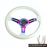 white steering wheel,neo chrome steering wheel,rg steering wheel,quick release steering wheel,grip royal steering wheel,detachable steering wheel,removable steering wheel,aftermarket steering wheel,jdm steering wheel,racing steering wheel,steering wheel for sale