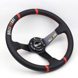 Ralliart Deep Dish Leather Steering Wheel 14inch - Steering Wheels 3