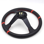 Ralliart Deep Dish Leather Steering Wheel 14inch - Steering Wheels 4