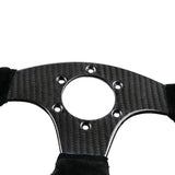 OMP Real Carbon Fiber Flat Suede Rally Sport Steering Wheel - Top JDM Store