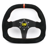 OMP Real Carbon Fiber Flat Suede Rally Sport Steering Wheel - Top JDM Store