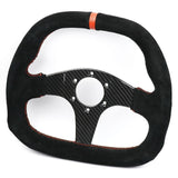 OMP Real Carbon Fiber Flat Suede Rally Sport Steering Wheel - Top JDM Store