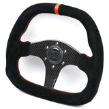 OMP Real Carbon Fiber Flat Suede Rally Sport Steering Wheel - Top JDM Store