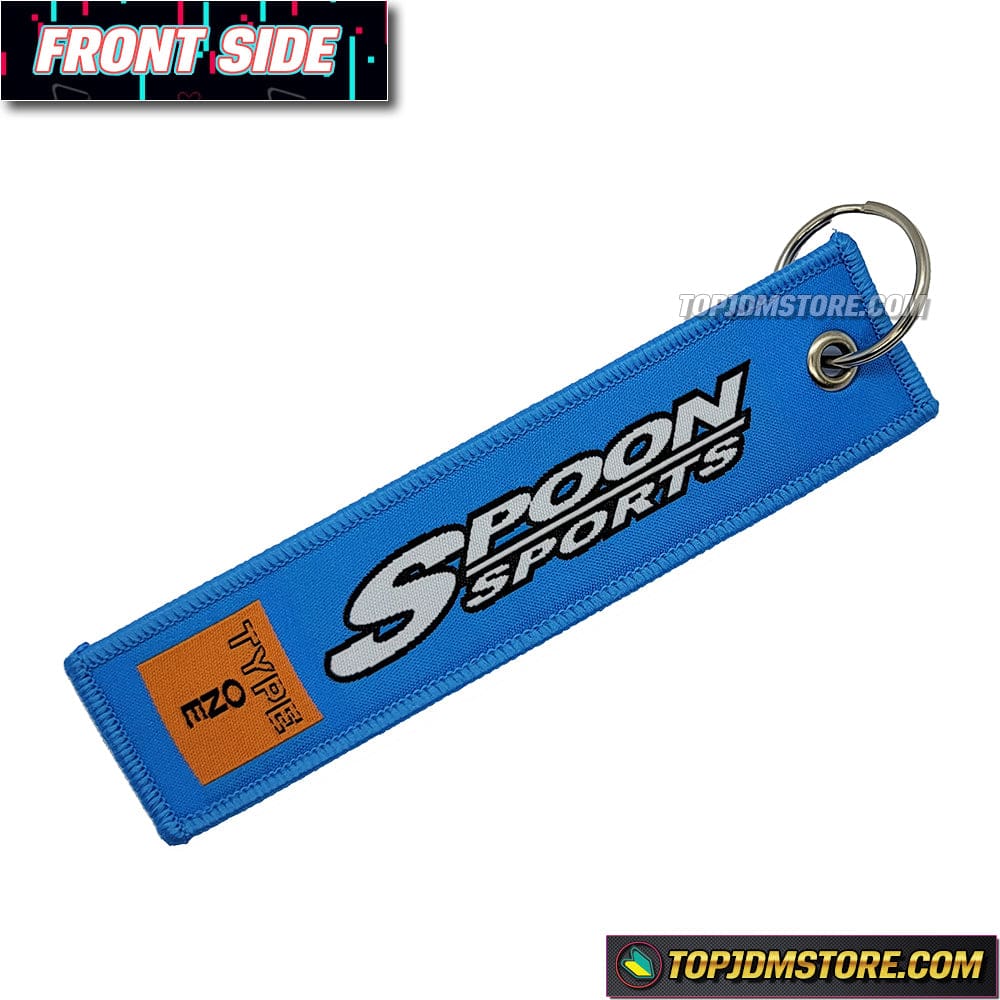 Spoon Sports JDM Keychain Jet Tag Key Ring Sky Blue