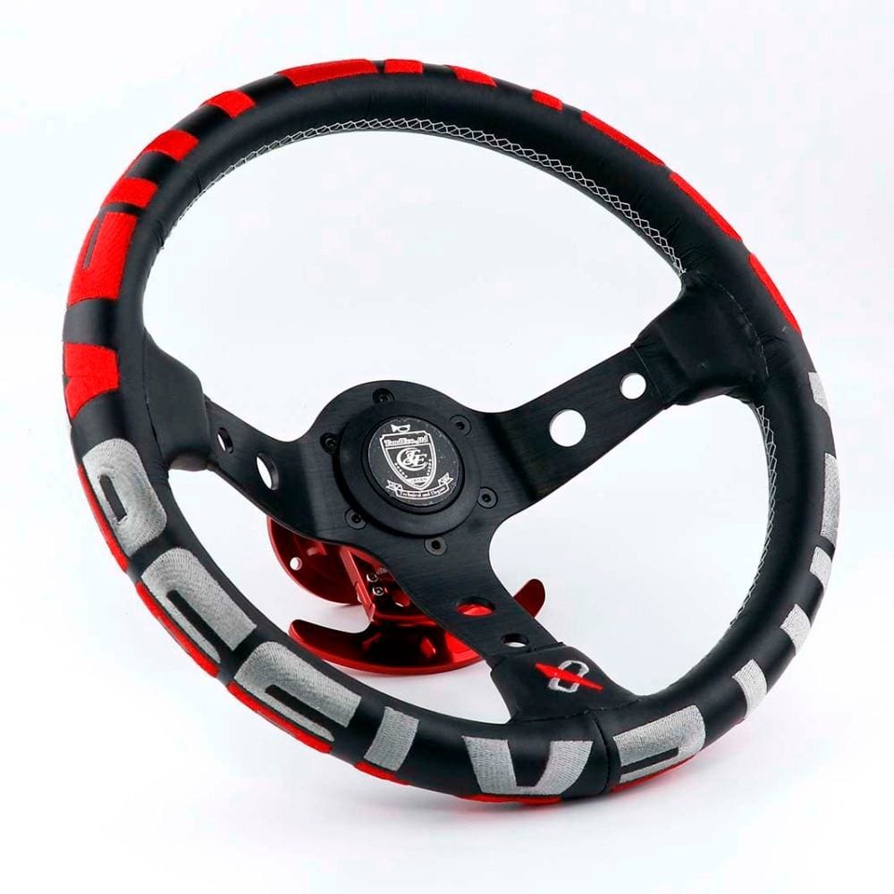 Vertex 1996 Steering Wheel | Leather Red Stitching - Top JDM Store