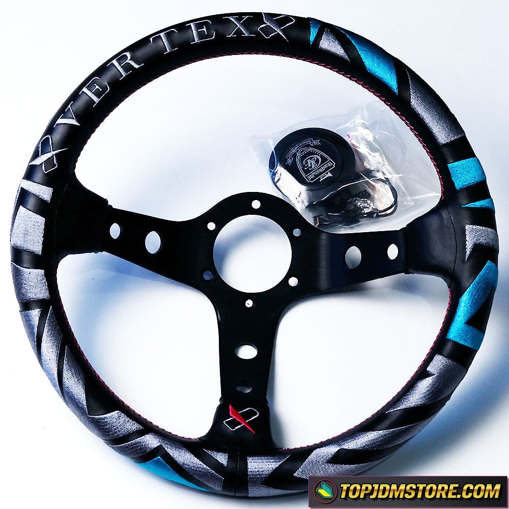Vertex Embroidered Maze Steering Wheel Leather Deep Dish 13