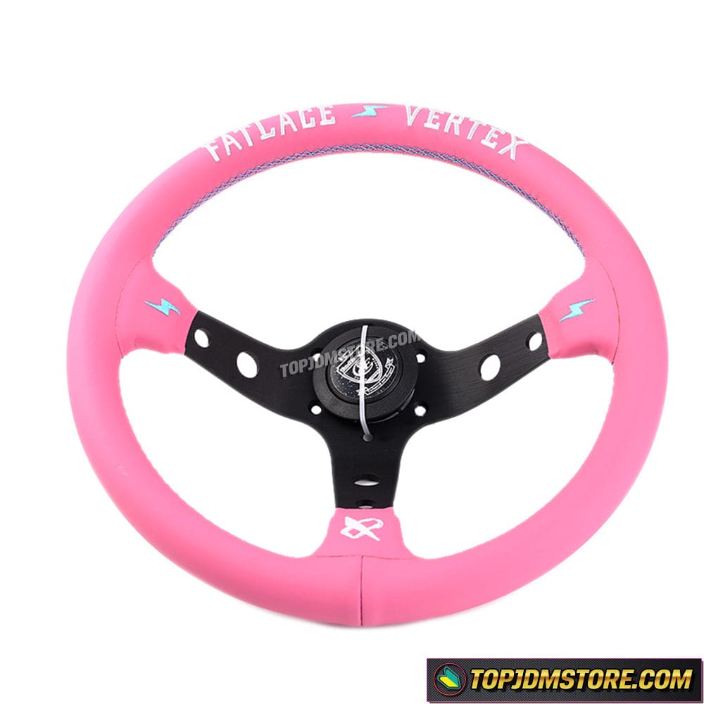 Vertex Pink Fast Life Steering Wheel | 330mm JDM Deep Dish – Top