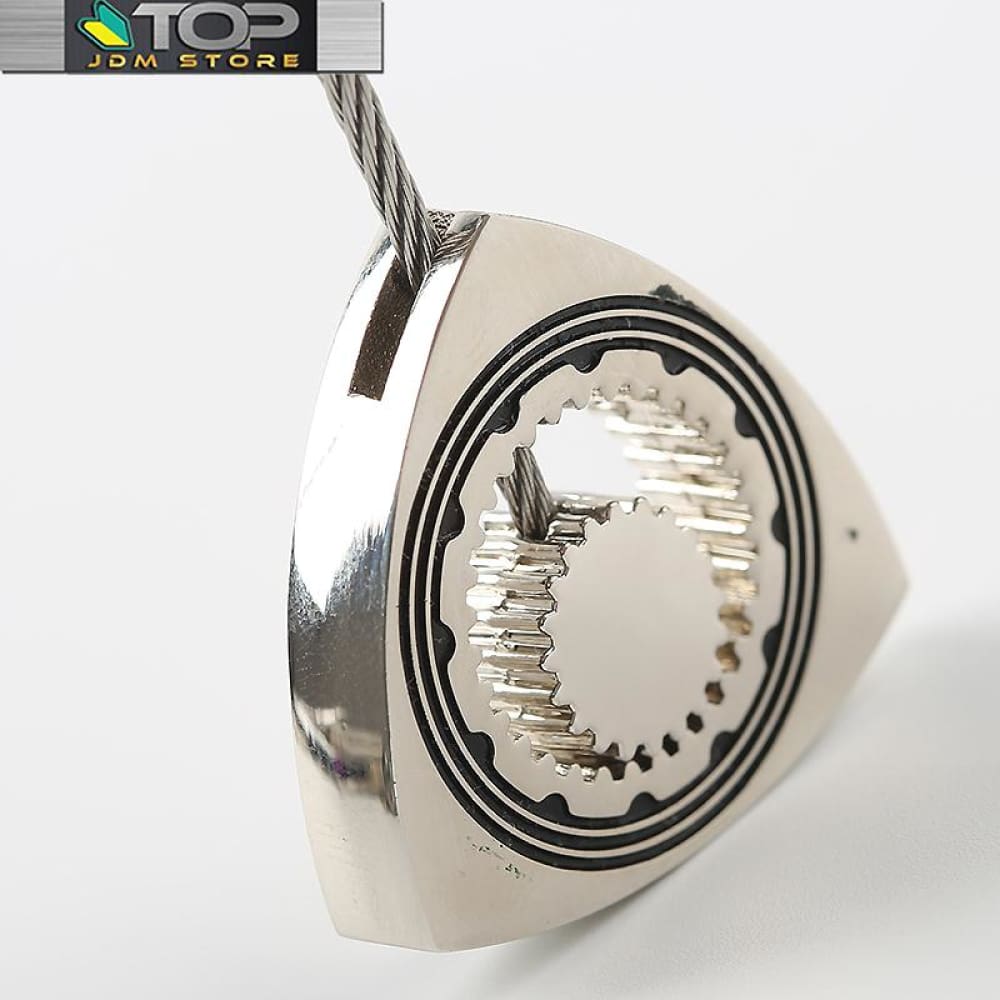 Maycom® Miniature Rotary Engine Rotor Keychain - Polished Silver Keyring For Car Lovers