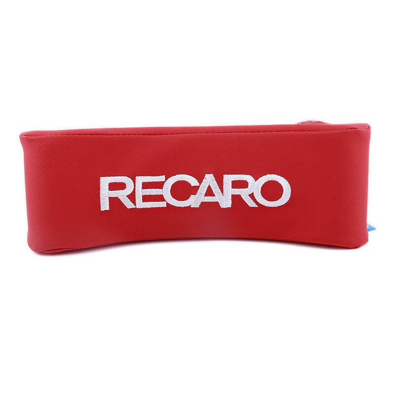 Blue RECARO Memory Cotton Pillow – Seat Support Headrest Cushion – Neck Rest, Suede