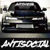 ANTISOCIAL Scribble Windshield Banner Sticker