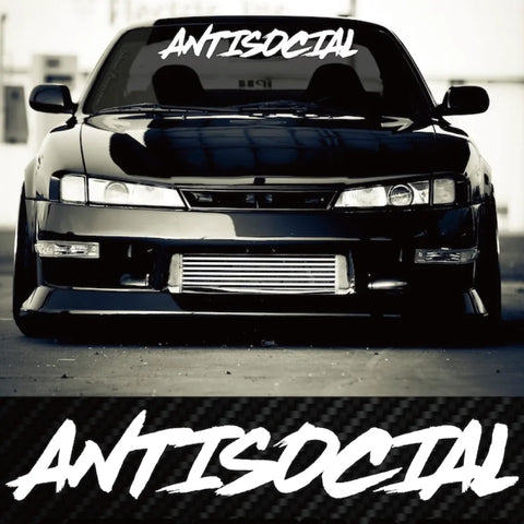 ANTISOCIAL Scribble Windshield Banner Sticker