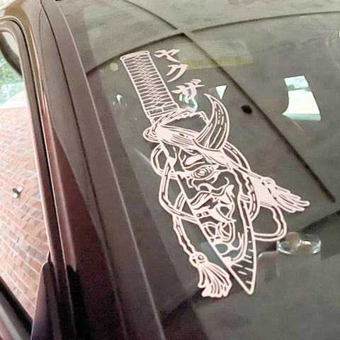 Oni Mask Tanto Dagger Windshield Sticker
