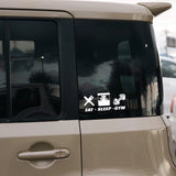 EAT SLEEP GYM Car Sticker Decal