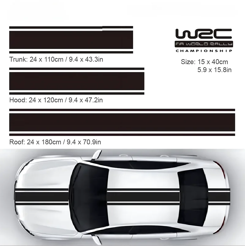 WRC Full Car Racing Stripes Decal Set – Top JDM Store