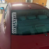 RELENTLESS Car Windshield Banner Sticker