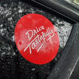 Drive Tastefully Cursive Car Sticker Decal