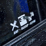 EAT SLEEP GYM Car Sticker Decal