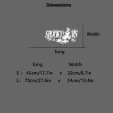 Spooky Nkins car stickers dimensions chart on a gray background