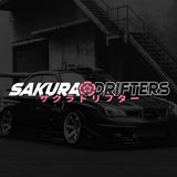 Black car with 'Sakura Drifters' logo in the foreground