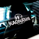 Black hoodie with 'KAONASHI CLIQUE' logo on a reflective surface