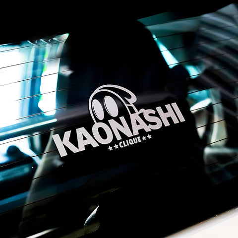 Black hoodie with 'KAONASHI CLIQUE' logo on a reflective surface