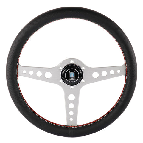 Silver Lightweight ND 14inch Real Leather Steering Wheel