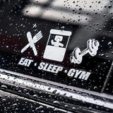 EAT SLEEP GYM Car Sticker Decal