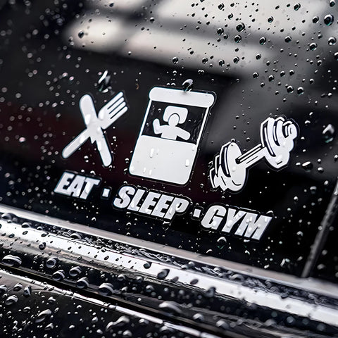 EAT SLEEP GYM Car Sticker Decal