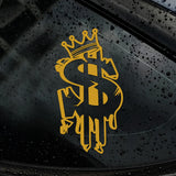 Crown Dollar Sign Car Decal Sticker