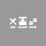 EAT SLEEP GYM Car Sticker Decal