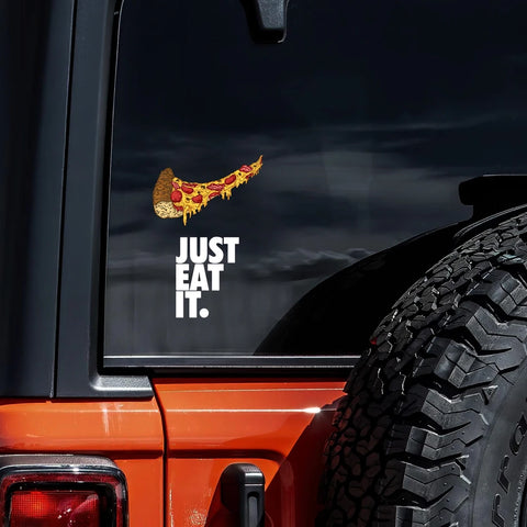 JUST EAT IT. Pizza Slice Sticker Decal