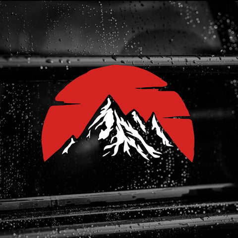 JDM Crimson Sky Mountain Sticker Decal