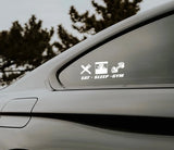 EAT SLEEP GYM Car Sticker Decal