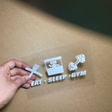 EAT SLEEP GYM Car Sticker Decal