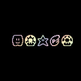 1UP Mushroom Star Power Ups Pixel Sprite Items Sticker